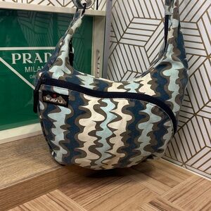 KAVU Zigzag Shoulder Bag - Blue and Brown